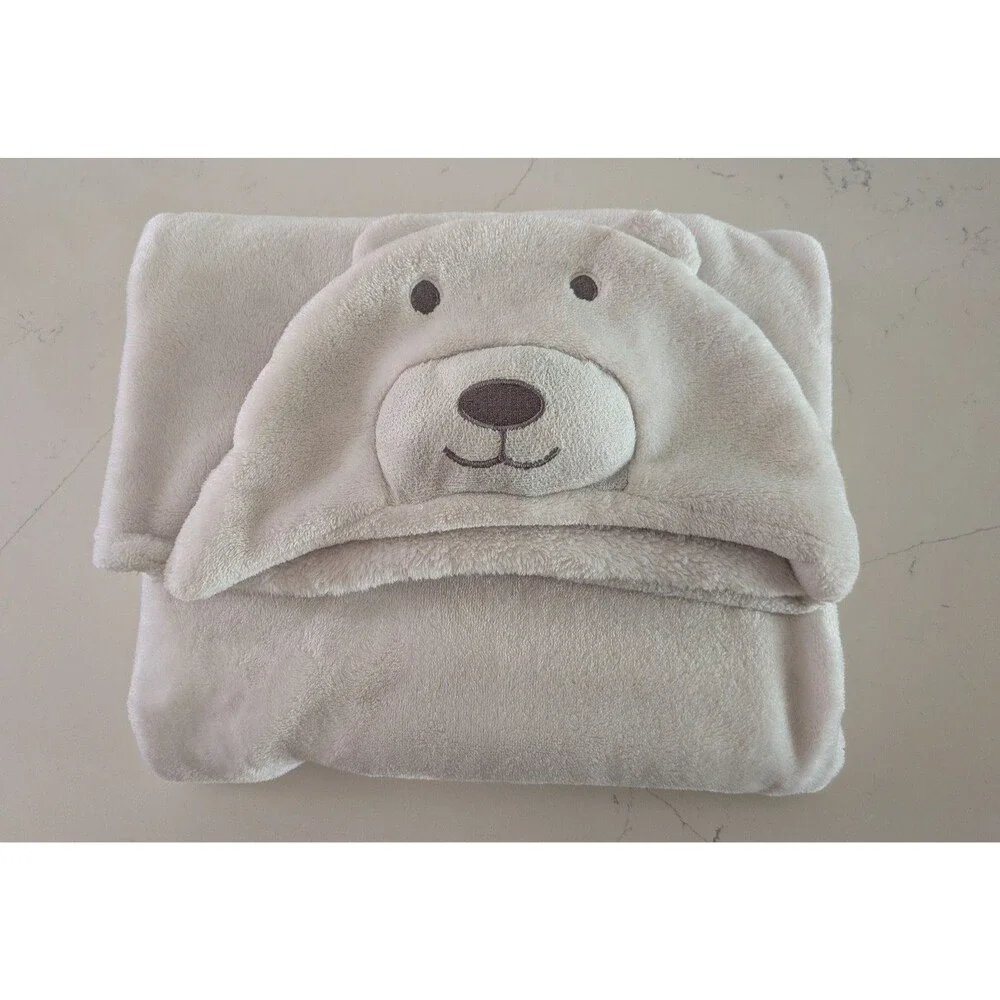 Olli & Lime Plush Polar Bear Hooded Towel